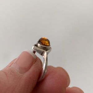 Amber in Sterling Silver Ring